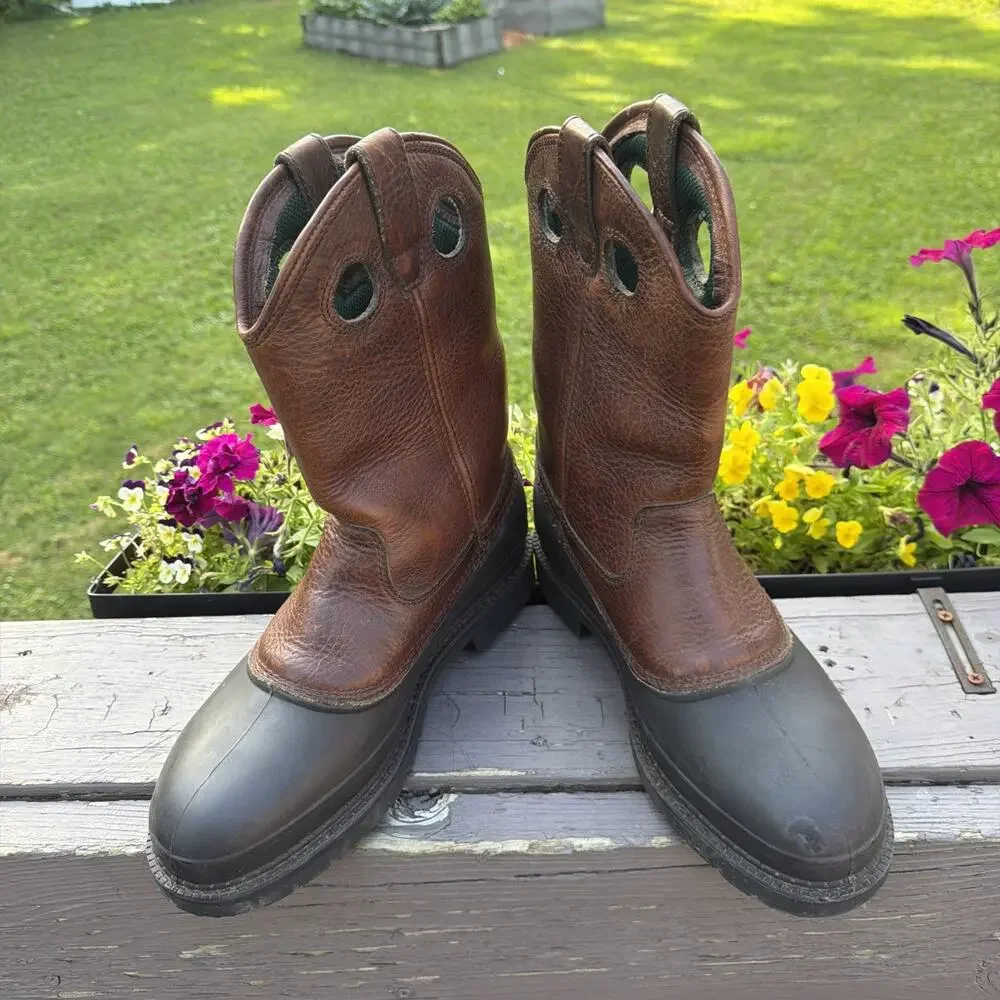 NWOT Georgia Boot G5655 Mud Dog Steel Toe EH Wellington Work Boots Mens 9.5M